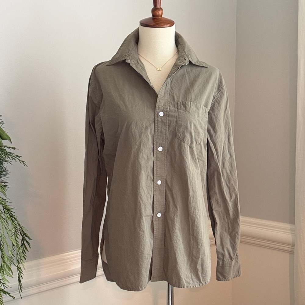 Buck Mason Olive Green Button-Down Shirt